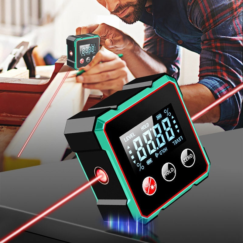 Magnetic Digital Angle Finder With Electronic Laser Gauge