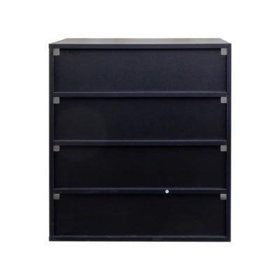 Shoe Box With RGB LED Light, Wooden Stackable Shoe Storage Box With Glass Door, Shoe Storage Bin Shoe Display Case For Sneakers 4 Tier-1