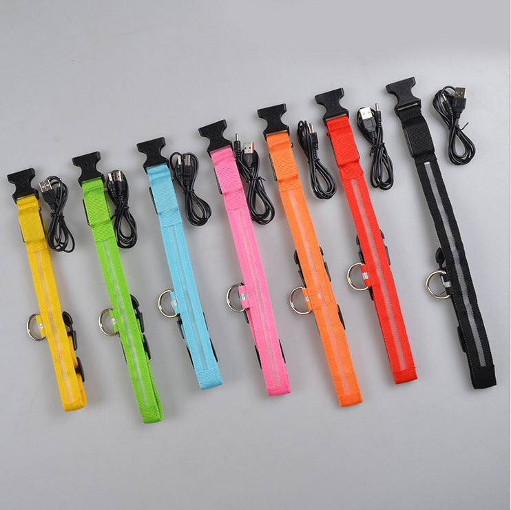 Nylon LED Pet Dog Luminous Night Collar