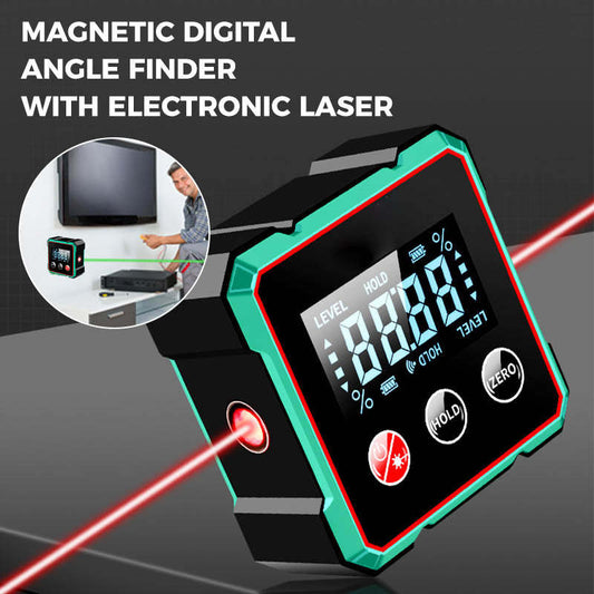 Magnetic Digital Angle Finder With Electronic Laser Gauge