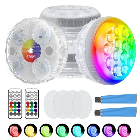 Everbuy Waterproof RGB Pool Light – Rechargeable Submersible LED Lamp with Magnetic Base – 20H Battery – Floating Color-Changing Light for Pool, Bath, Pond, Garden