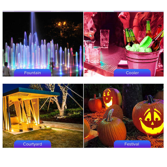 Everbuy Waterproof RGB Pool Light – Rechargeable Submersible LED Lamp with Magnetic Base – 20H Battery – Floating Color-Changing Light for Pool, Bath, Pond, Garden