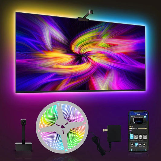 Cross-border Led Light Bar Bluetooth Synchronous TV Background With Screen Light With Camera Color Atmosphere