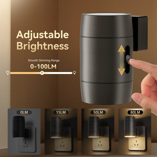 Direct Plug Brightness Adjustable Rotatable Light Small Induction Night Lamp