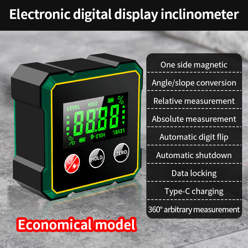 Magnetic Digital Angle Finder With Electronic Laser Gauge
